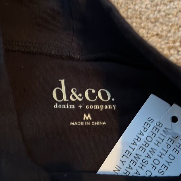 Denim & Co Black Cotton Turtleneck - Picture 3 of 3